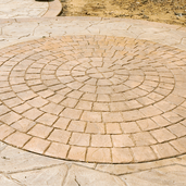 Picture of circular tan concrete tiles